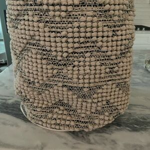 Textured Cream Woven Basket